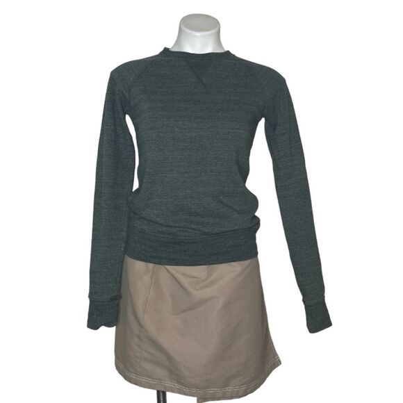 THE NORTH FACE Heather Green Crew Neck Pullover Top French Terry Size XS - Picture 1 of 10